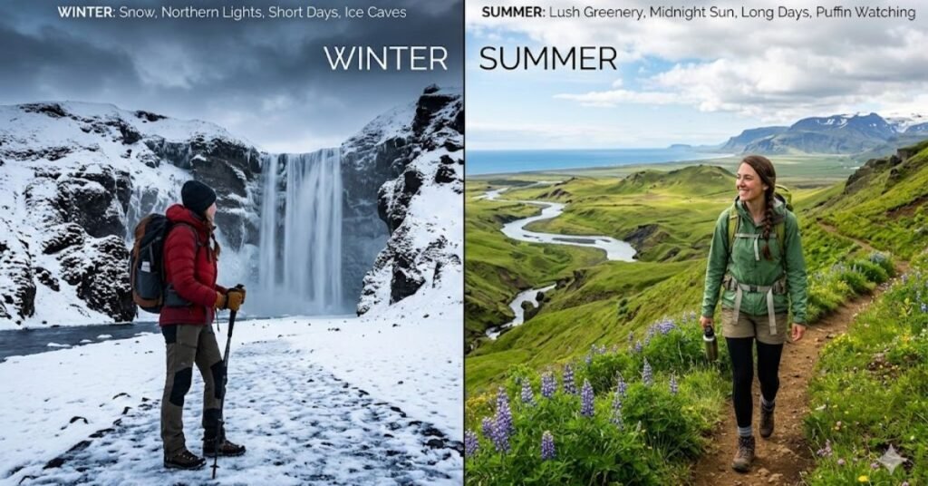 Iceland Solo Travel in Winter vs Summer